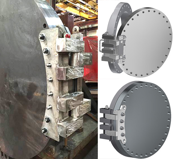 Permanent and Removable Hinges for Supporting a Medium to Heavy Duty Blind Flange